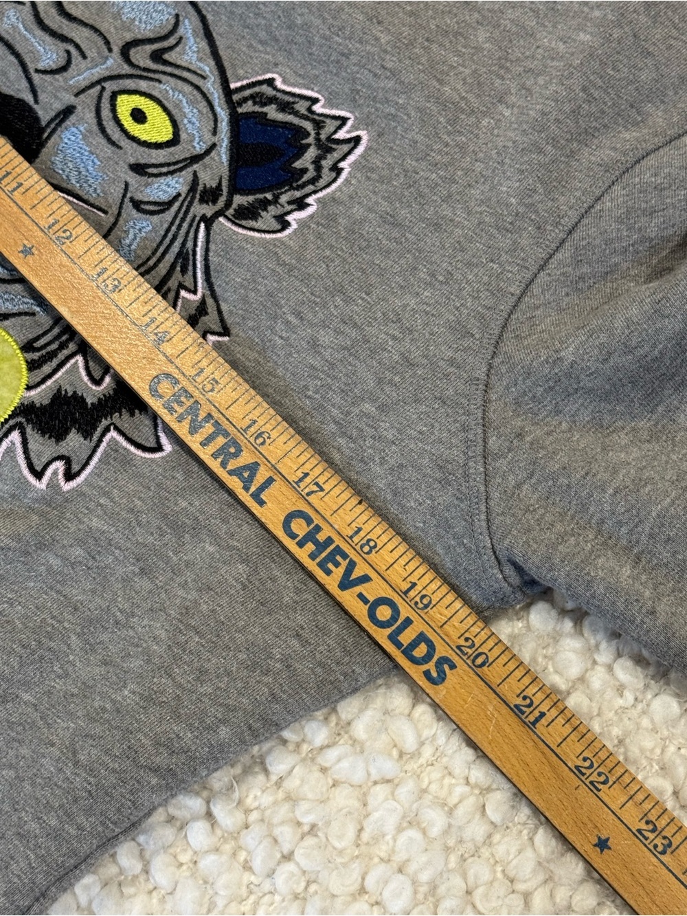 Kenzo Paris Tiger Embroidered Sweatshirt Grey Size Large - Picture 4 of 8
